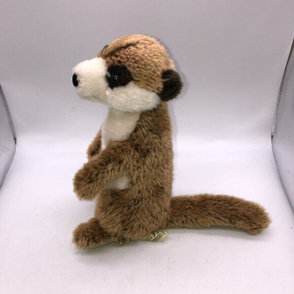WWF Meerkat Plush Stuffed Animal 8" Teddy Bear Toy Tan Brown Cream Standing - Picture 3 of 10